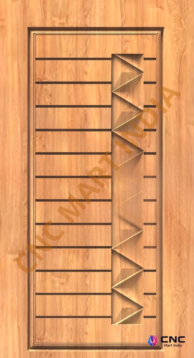GSK EMBOSSING - EMD-83 Modern Geometric Striped Pattern Door 3D Relief Model